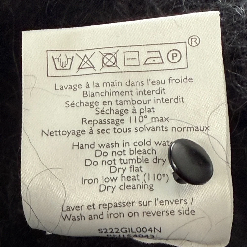 Sézane Angie Balloon Sleeve Button Front Cardigan Sweater Wool Kid Mohair Sz M - Picture 13 of 14